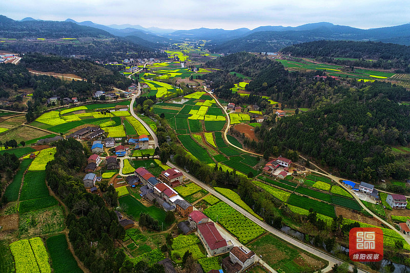 空中鸟瞰梓潼县宝石乡阁楼村.jpg